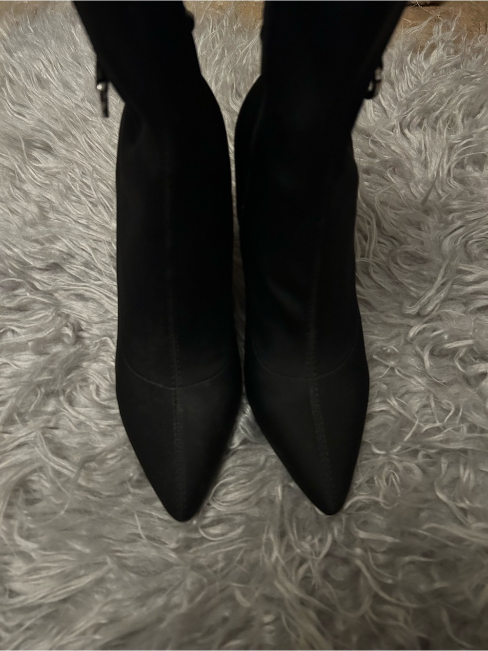 Size 8 Dolls Kill Poster Grl "Elite" Black Neoprene Silver Heel Ankle Boots - Picture 8 of 14